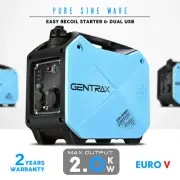 Gentrax GT2000 Pro Inverter Generator 2.0KW 1.6KW Pure Sine Wave AC/DC/USB Ports