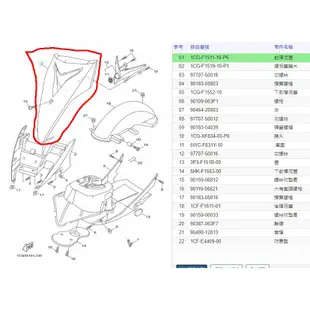 俗俗賣YAMAHA山葉原廠 前擋泥蓋 深紫 RS ZERO 100 面板 料號：1CG-F1511-10-P6