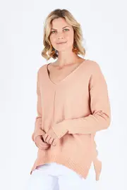 Always Mine V Neck Knit--SAS-13556KNSS