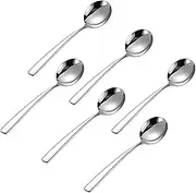 IMEEA 6.9inch/17.5cm Soup Spoons Dinner Spoon Table Spoon 18/10 Stainless Steel Bouillon Spoons for Cereal Rice Dessert Ice Cream, Set of 6