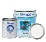 Olympic Zeron White Pool Paint 1 Gallon 2-Part Epoxy, One-Coat for All Pools