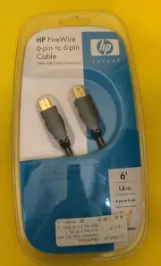 HP 6 Ft. Firewire Cable 6 Pin To 4 Pin