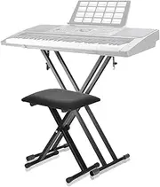 Piano Keyboard Stand Double Braced Adjustable X Style Digital Piano Stand with Locking Straps (Fits 54-88 Key Electric Pianos)