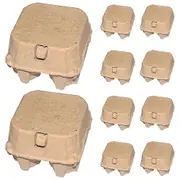 10pcs Kraft Pulp Egg Cartons 4-compartment Chicken Eggs Tray Family Egg Containers