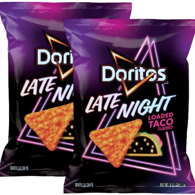 Doritos Tortilla Chips LATE NIGHT LOADED TACO 2Pack 9Oz LIMITED ED!! LAST ONES!!