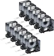 Nineleaf 10 Pack Replace DYMO D1 45013 S0720530 Labeling Tape 12mm Black on White Compatible for Dymo LabelManager 160 LabelManager 210D LabelManager 260P LabelManager 450D Printer 1/2" x 23'