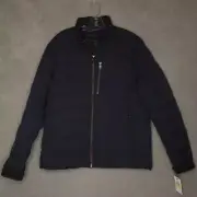 Marc New York Mens Carlisle Puffer Jacket Blue Waist Length Pockets Zipper M New