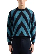 Emporio Armani Diagonal Pattern Crewneck Sweater