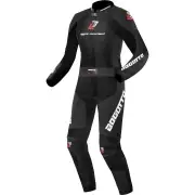 Losail Ladies Black 2PC Leather Motorcycle Suit