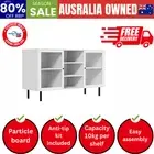 Sideboard Buffet Tempered Glass Door 2 Drawers White
