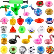 30 Pack Inflatable Drink Holders Pool Cup Coasters Drinking Cup Holder Float wit