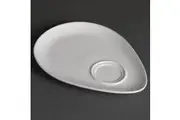 Olympia Whiteware Snack Plate White - 185x240mm 7 1/4x9 1/2" (Box 12)