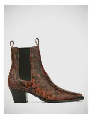 [Wittner] Ryde Python Print Leather Ankle Boot in Tan