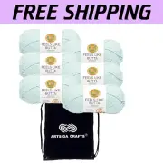 Velvety 6-Skein Yarn Set with 13x16 Project Bag - For Knitting & Crocheting