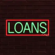 BRAND NEW "LOANS" w/BORDER 30x12x1 INCH LED FLEX WINDOW/WALL INDOOR SIGN 30568