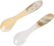 ABOOFAN 2pcs Natural Shell Coffee Spoons Chic Cake Spoons for Ice Cream Tea Versatile Serving Utensils for Parties Gatherings Simple Design Practical Use
