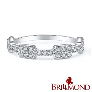 【BRILLMOND JEWELRY】50分18K金 城堡款鑽石線戒(總重50分 18K白金台)