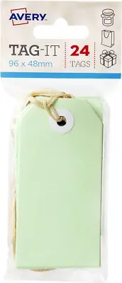 Avery Green Swing Gift Tags with String, 96 X 48 Mm, 24 Tags (13203)