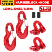 2Pack 6/8/10mm Hammerlock Eye Sling Hook Safety Chain Caravan Trailer Connectors