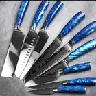 Blue Japanese Kitchen Chef Knife Damascus Style German Steel Cleaver Knives