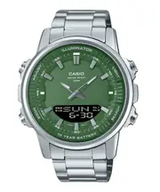 Casio Illuminator Analog Digital Stainless Steel Quartz AMW-880D-3AV Mens Watch