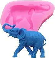 HengKe 2 Pcs Cute Elephant Silicone Mold for DIY Chocolate Cake Topper Decoration Pudding Handmade Ice Cream,DIY Craft Art Candle Making Mould, Sugarcraft Jelly Gumpaste Mold