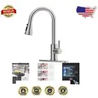 High Arc Gooseneck Kitchen Faucet with Pull-Down Sprayer & Water Saving Features