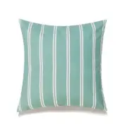 Green With White Stripes And Microgel Feather-Like Insert Pillow