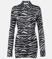 [The Attico] The Attico Zebra-print satin shirt AU 10 black