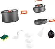 Zxpjkyu Camping Cookware Set Frying Pot Camp Kitchen Cook Set Cooking Pot Kettle for Fishing Travel Backpacking Cooking Trekking