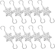 Levemolo 10pcs Christmas Snowflake Hook Sock Hanger Xmas Christmas Present Hook Xmas Mantel Pothook Fireplace Hanging Hook Stainless Steel Pothook Christmas Stocking Hanger Xmas Stocking Hook