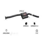 Redback Sports Pipes to suit GM Comm VT-VY V6 Ute/Wagon 2 1/2” Centre Muffler Megaflow (M5004) - STR121