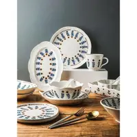 在飛比找ETMall東森購物網優惠-舍里日式小花碗碟餐具套裝碗盤創意家用2022新款碗盤禮盒碗具