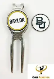 NCAA Golf Divot Repair Tool Beltclip w/ Ballmark Silver BAYLOR BEARS