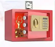 Electronic Home Security Safe Lock Box Cash Box Security Box for Office Or Home Use Wall Mountable for Deposit Boxes, Jewelry with Coin Slot 31x20x20cm,Pink
