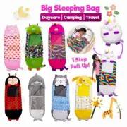 180*70cm HAPPY Sleeping Bag Nappers Kids Pillow Stuffed Toy Play Camping AU SELL