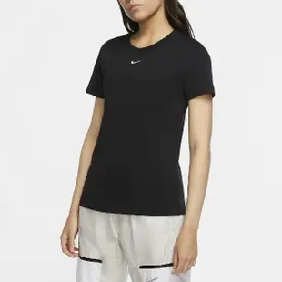 【NIKE 耐吉】短袖 NSW Tee 女款 黑 短T 純棉 上衣 舒適 基本款 小Logo 小勾(CZ7340-011)