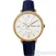 FOSSIL ES5096手錶 閃耀 玫瑰金 大表面 星期/日期/24小時顯示 深藍色皮帶女錶【錶飾精品】