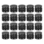 24pcs Double Hole Spring Cord Locks Toggle Stopper for Clothes Matte Black