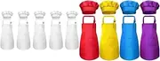 18-Piece Children's Apron and Chef Hat Set Adjustable Children's Kitchen Apron for Cooking and Painting