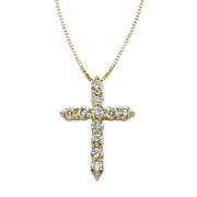0.5 CT. T.W. Certified Natural Diamond Cross Pendant in 14K Gold (I/I2)