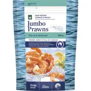 Woolworths Jumbo Cooked Prawn 500g