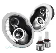 For 02-06 Mini Cooper Halo Projector Headlight Headlamp Lamp Black w/H1 LED Bulb (for: Mini)