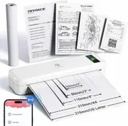 Portable Printers Wireless for TravelaPhomemo Portable Printers Wireless for Travel, Inkless Printer Thermal M835, Mobile Printer Bluetooth Support 8.5 inch, A4, 4.33inch, 3.15inch, 2.08 inch Thermal Paper Roll, Compact Printer Compatible with iOS and And