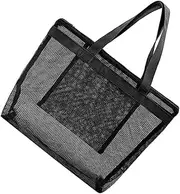 [TOGEVAL] 1pc Mesh Tote Bag Beach Toy Bag Women Tote Bag Tote Purse for Women Mesh Shower Bag Beach Handbag Handle Toy Tote Oversized Beach Travel Beach Bag Black Tote Bags Storage Bag Nylon