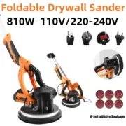 5-Speed Variable 810W Foldable Drywall Polishing Machine Sander 6*Sanding Discs