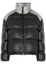 Moncler Cuscute Panelled Quilted Shell Jacket - Black - 8 8