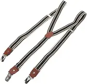 [ANDRESLAD] Men's Elastic Suspender Clips Heavy Duty for Jeans and Pants Comfortable Elastic Back Strap for Posture Support