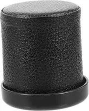 Kisangel 1Set Leather Dice Cup with Lid Mute Shaking Dice Cup for Party Entertainment Felt Lined for Quiet Gaming Leather Design Includes Dice for Tabletop