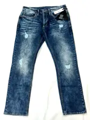 Buffalo David Bitton Men's Ash X Slim Stretch Basic Blue Jeans Size 32 X 30 NEW